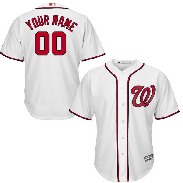 Youth Washington Nationals Majestic White Custom Cool Base MLB Jersey